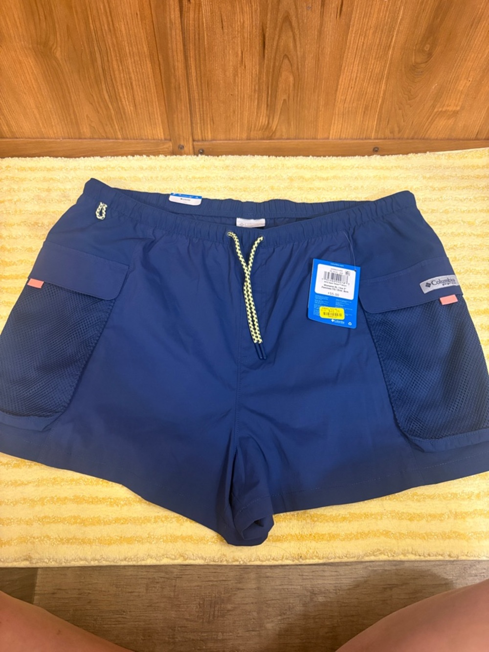 Columbia Women's Navy Athletic Swim Shorts with Contrast Drawcord